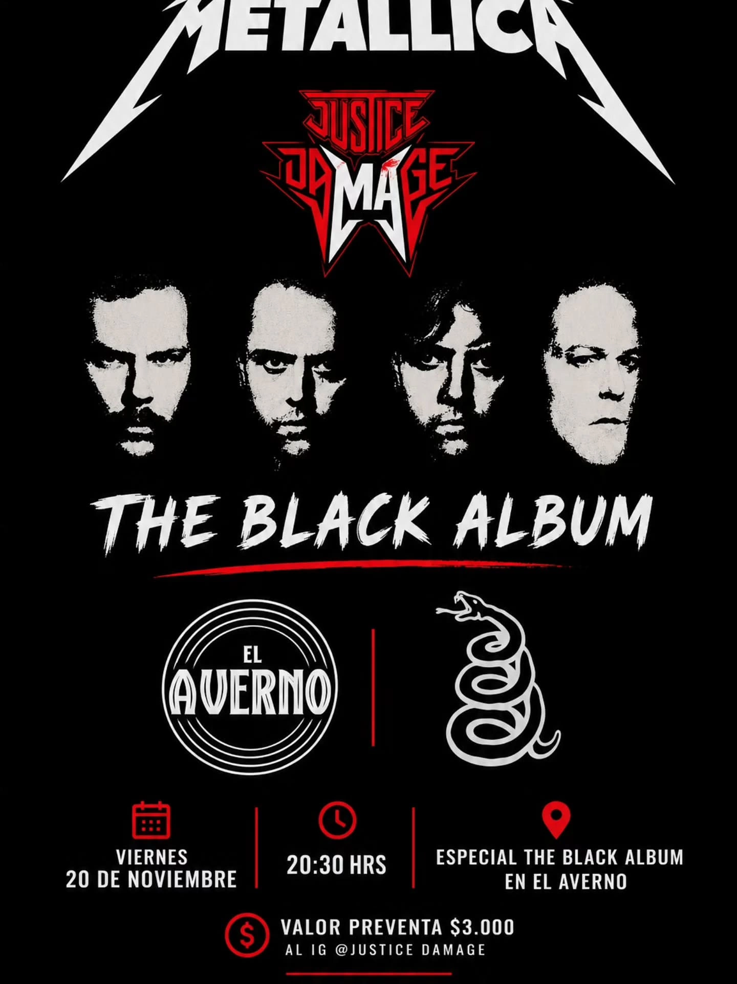 Tributo A Metallica, Especial Black Album En El Averno 