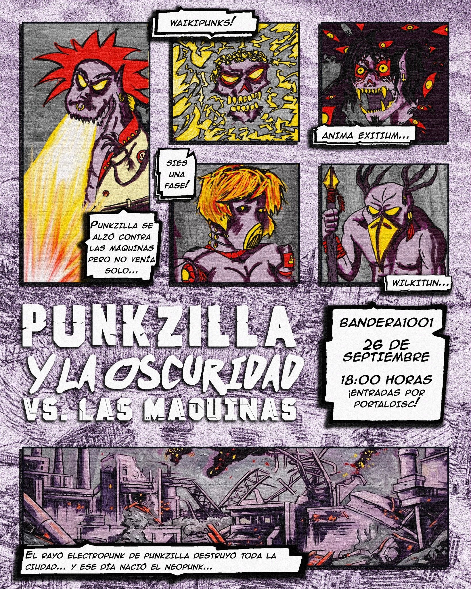 Punkzilla y la Oscuridad vs. Las Máquinas en Bandera 1001
