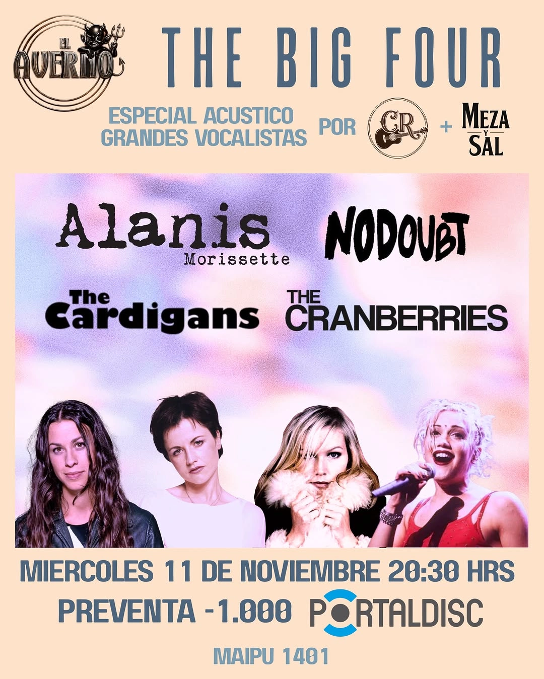 Tributo A Alanis, No Doubt, Cardigans Y Cranberries En El Averno 