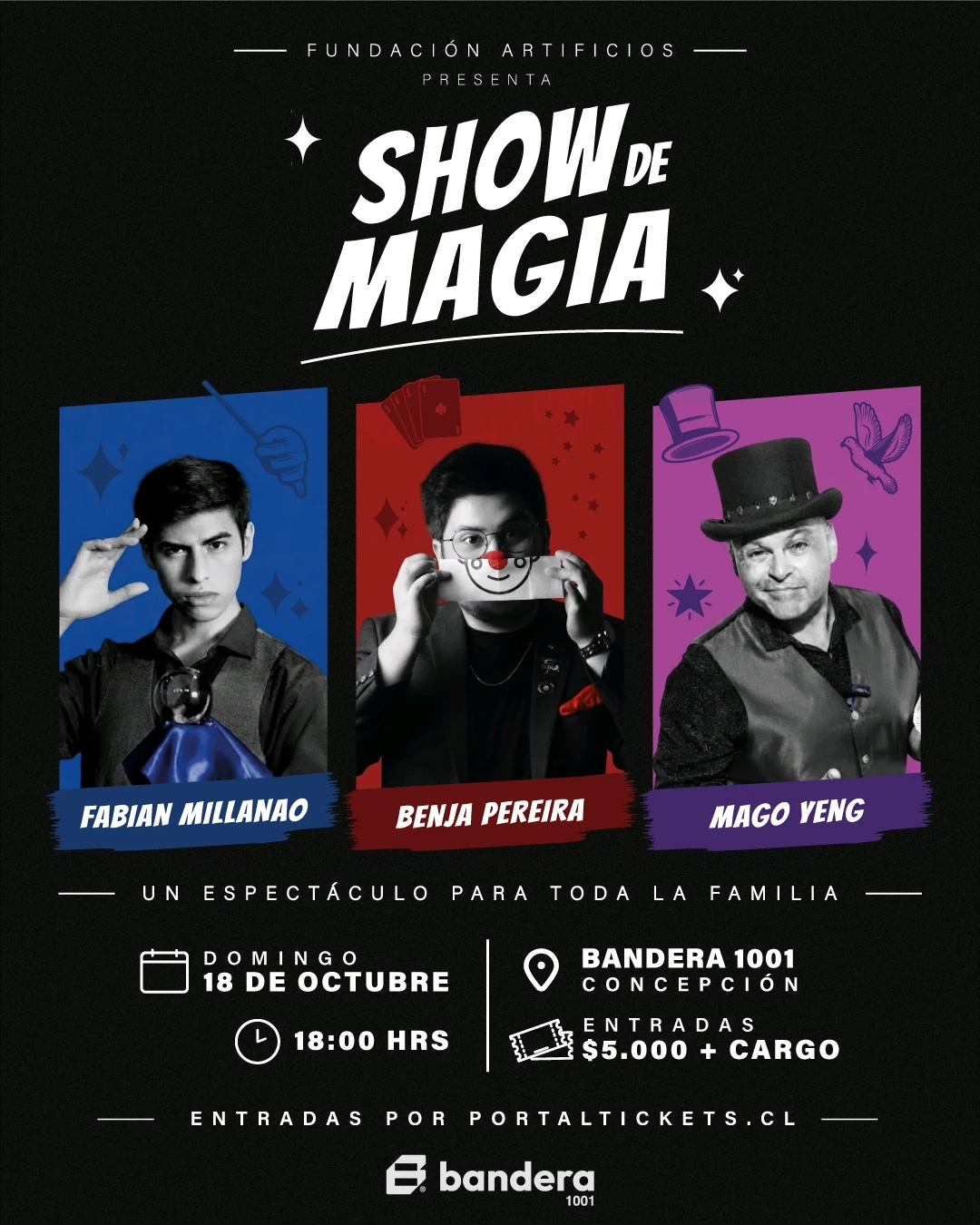 Fundación Artificios: Show de Magia en Bandera 1001