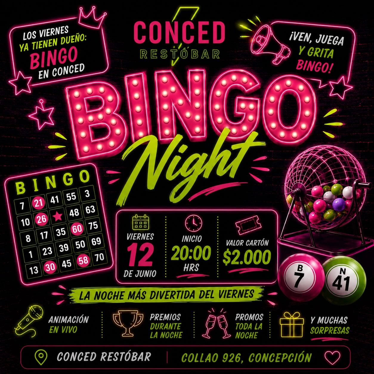Bingo Night en Conced