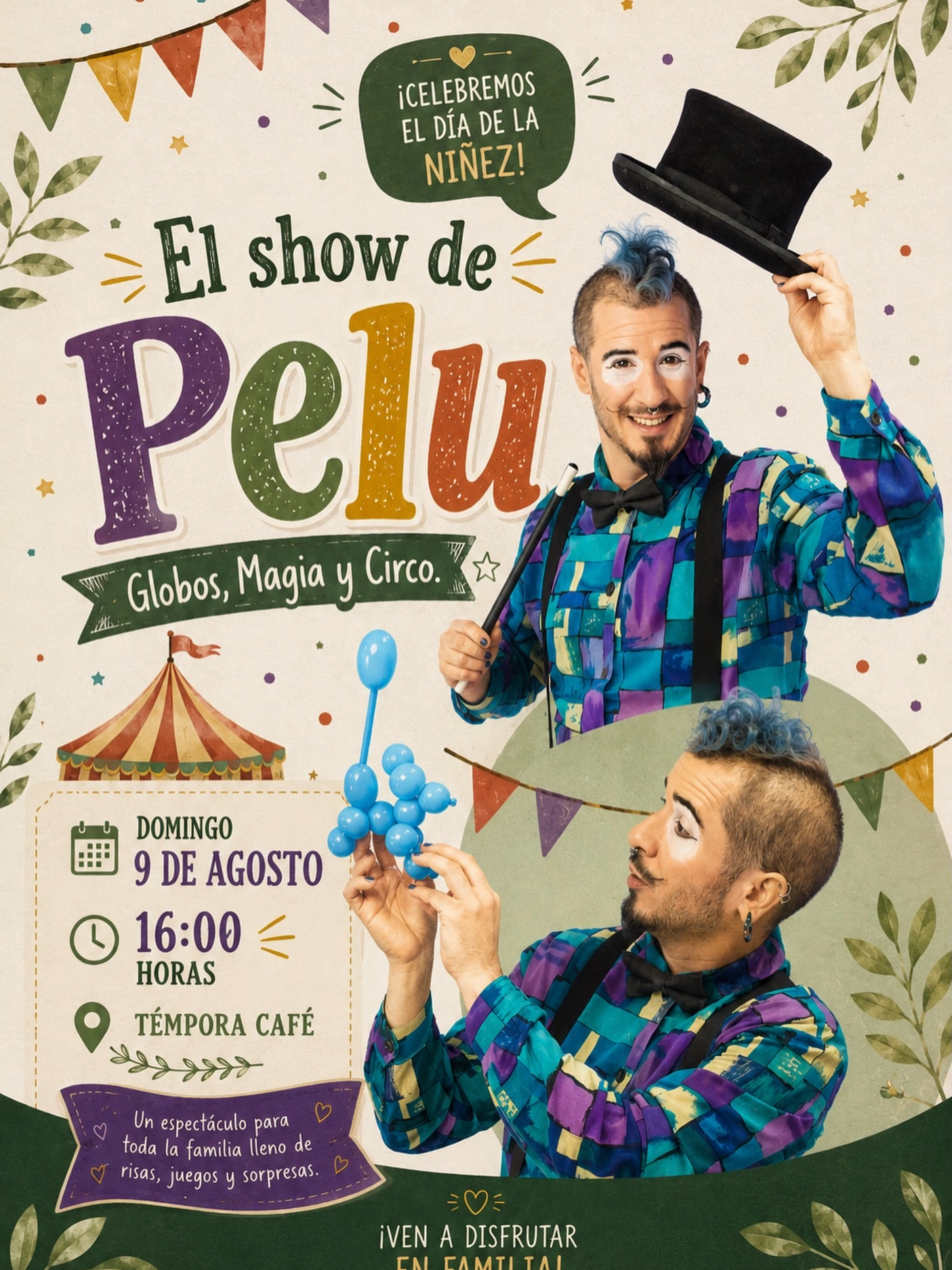 Celebración del Día de la Niñez con Pelu Globos, Magia y Circo